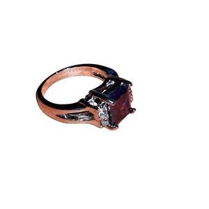 Silver Large Purple Stone Rings